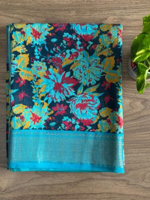 Floral Printed Cotton Silk Saree