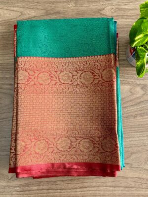 Contrast Silk Saree with Borders