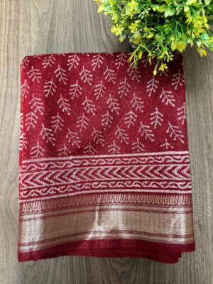 Art Silk Maheswari Net Cotta Saree
