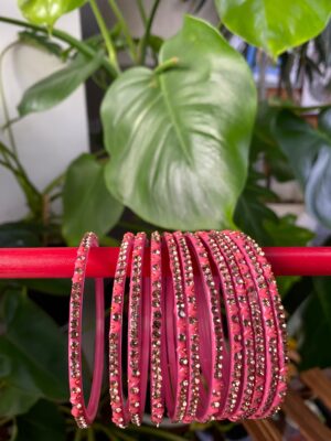 Classic pink  Stone Bangles