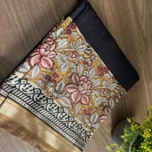 Maheswari Bagru Print Silk Saree