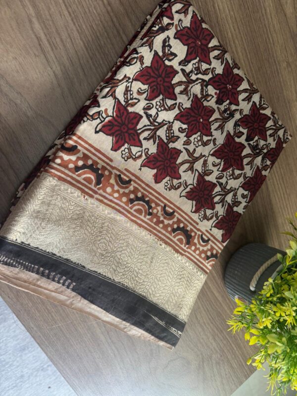 Maheswari Bagru Print Silk Saree
