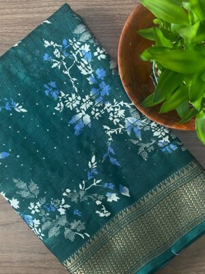 Dola silk Floral Saree with blouse