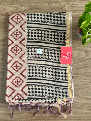 Bagru print Cotton Silk Saree